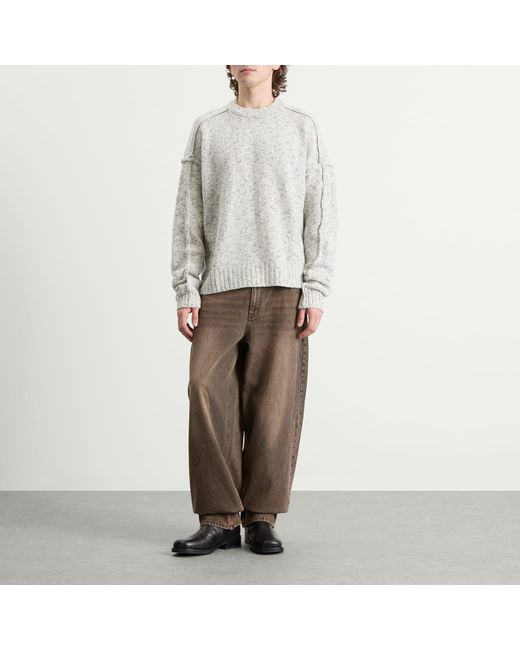 Won Hundred Gray Bentley Reversed Seam Crew Neck Jumper for men