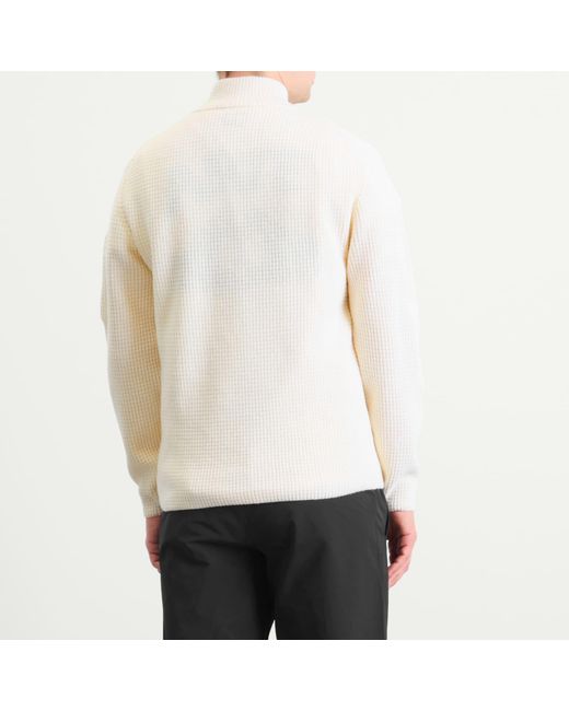 C P Company White Half Zip Lambswool Jumper for men