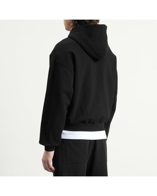 Cole Buxton Black Nylon Tape Zipped Hoodie for men