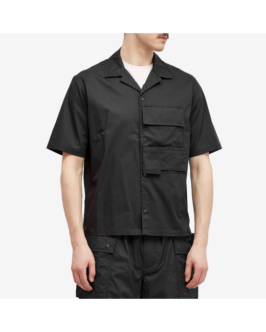 C P Company Black Metropolis Gabardine S/S Shirt for men