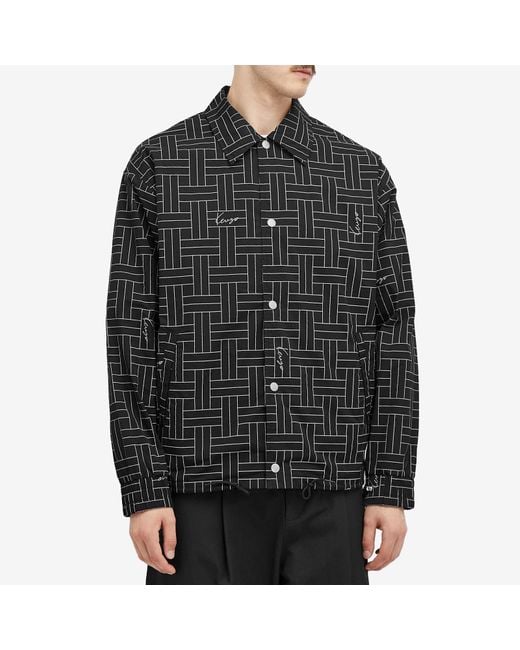 KENZO Black Weave Print Windbreaker Jacket for men