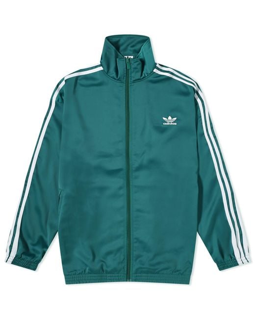 スーパーセール タイムセール 時間 adidas Lyst | Green in Top Track Satin ウォーキング・ランニングウェア