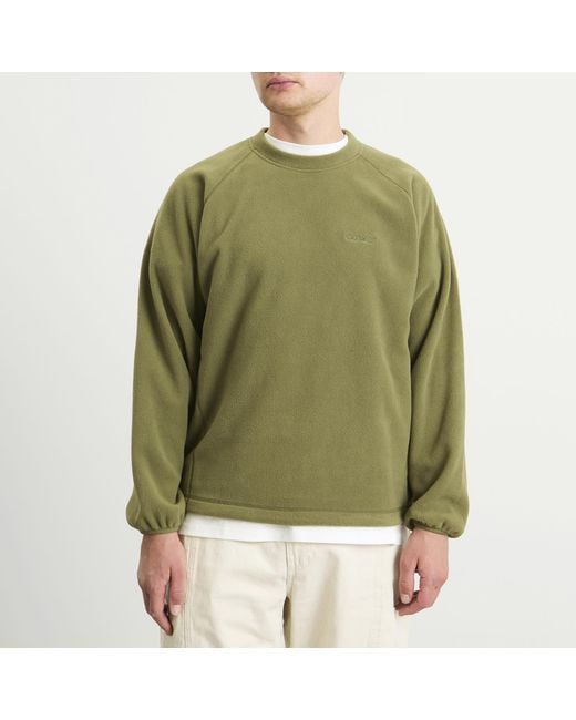 Gramicci Green Thermal Fleece Crew Sweater for men