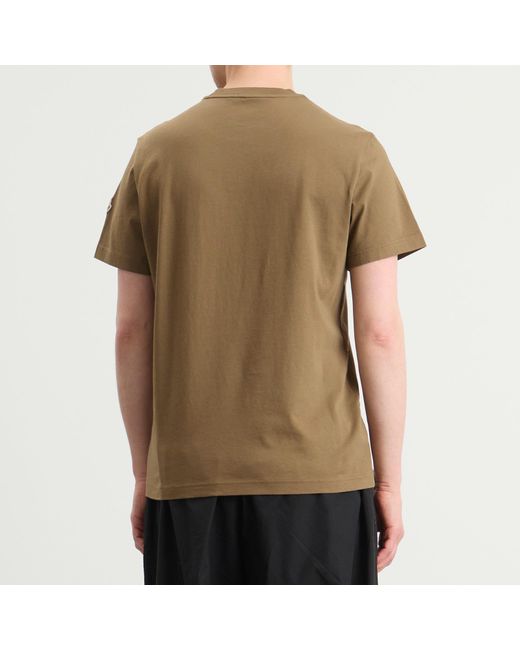 Moncler Brown Flocked Logo T-Shirt for men