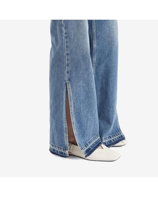 Stel Blue Split Hem Relaxed Denim Jeans