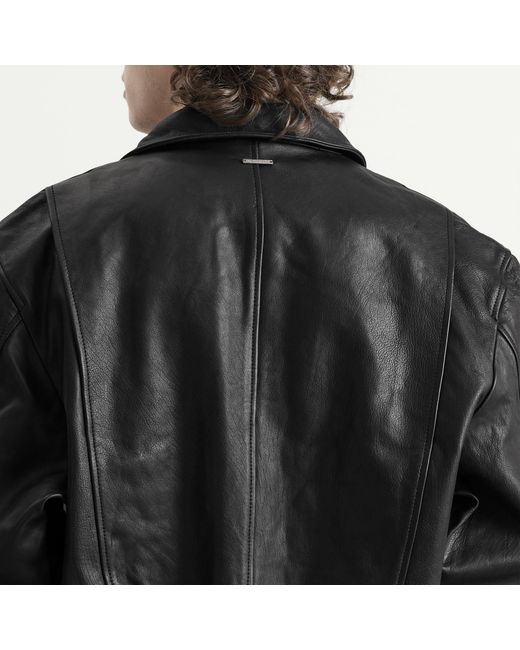 Deadwood Black Wingman Leather Bomber Jacket for men