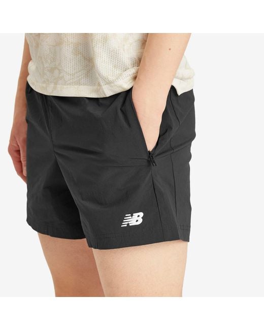 New Balance Black Nb Athletics Stretch Nylon Woven Short 5 Inch for men
