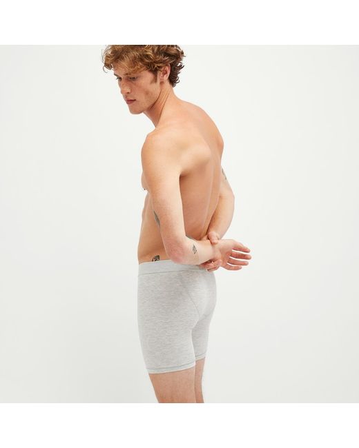 Skims Gray Cotton Boxer Brief 5" for men
