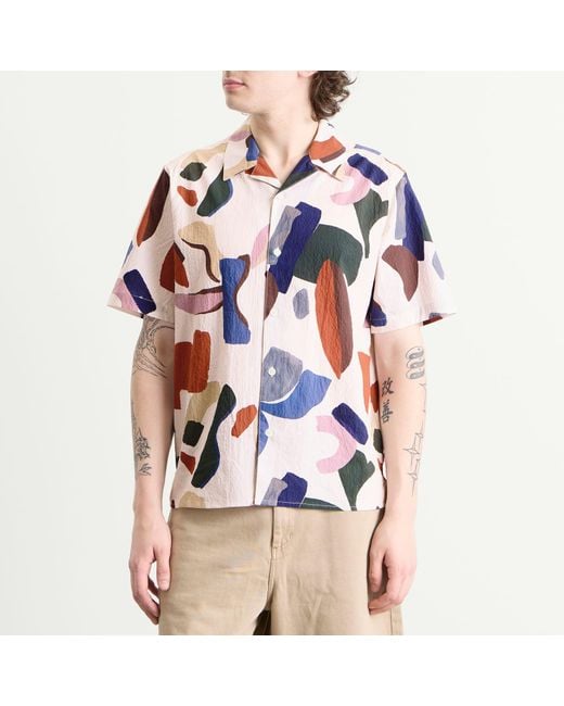 Wax London Multicolor Didcot Abstract Shapes Vacation Shirt for men
