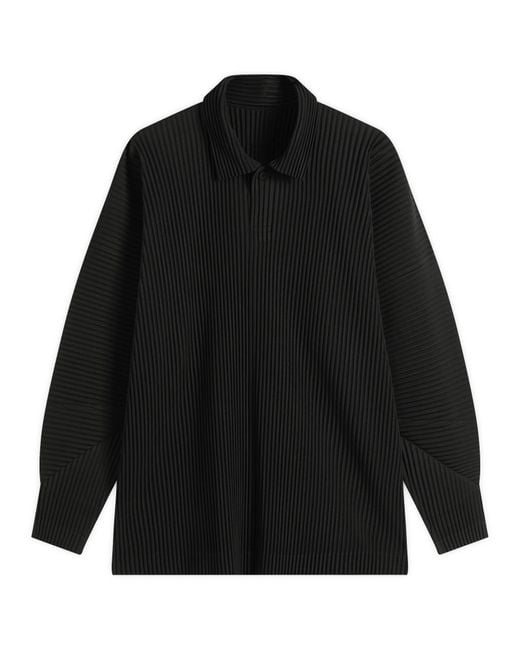 Homme Plissé Issey Miyake Black Homme Plissé Long Sleeve Polo for men