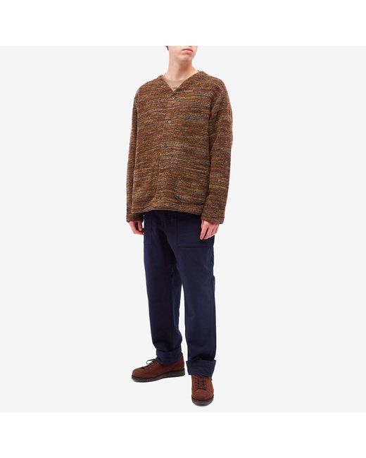Engineered Garments Brown Knit Cardigan for men
