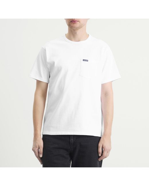 Dubbleware White Pocket Label T-Shirt for men