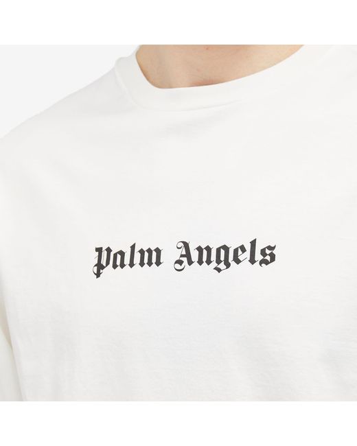 Palm Angels White Logo Long Sleeve T-Shirt for men