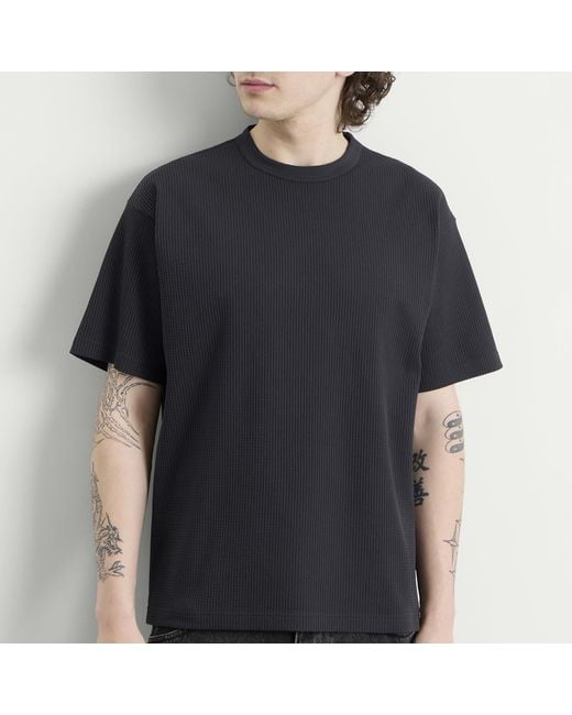 Beams Plus Black Stretch Thermal T-Shirt for men