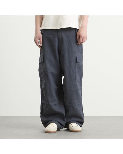 Rhude Blue Linen Parachute Pant for men