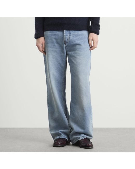 AMI Blue Large Fit Jeans for men