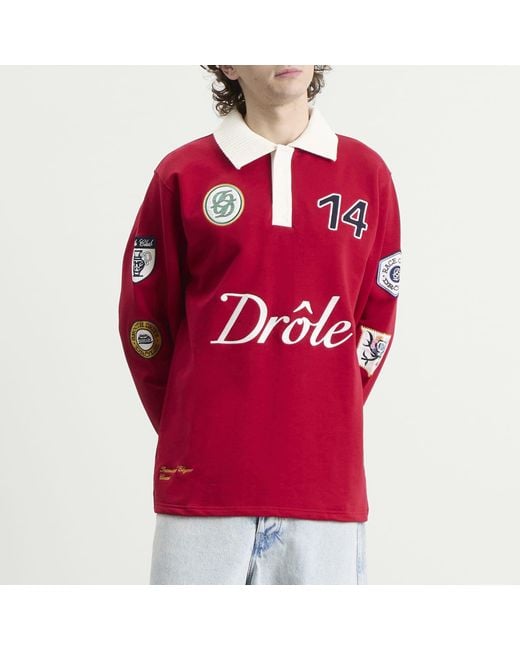 Drole de Monsieur Red Drole De Monsieur Racing Polo Shirt for men