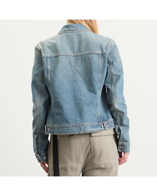 Rick Owens Blue Denim Trucker Jacket