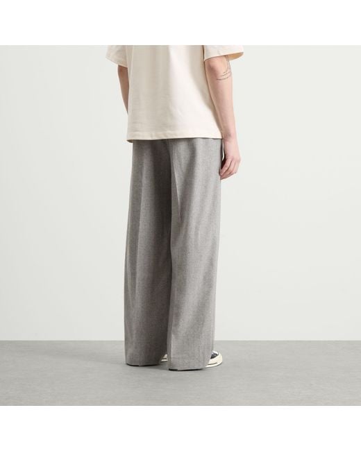 About Blank Gray Herringbone Tailored Wide Leg Trouser for men