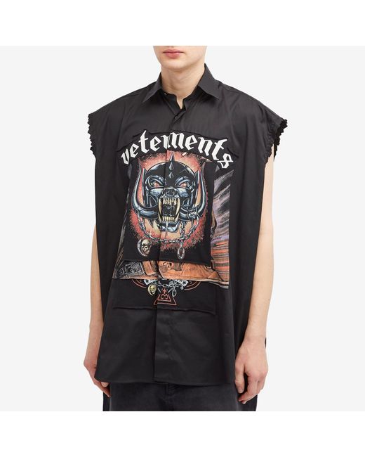 Vetements Black Motorhead Sleeveless Jersey Shirt for men