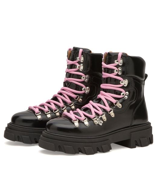 Ganni Black Cleated Mountain Boots