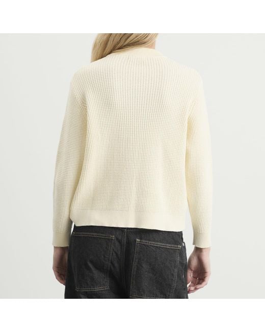 HOMMEGIRLS White Waffle Knit Pullover
