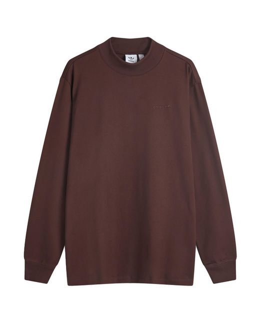 Unisex Mock Neck Boxed Tee Brown main image 0