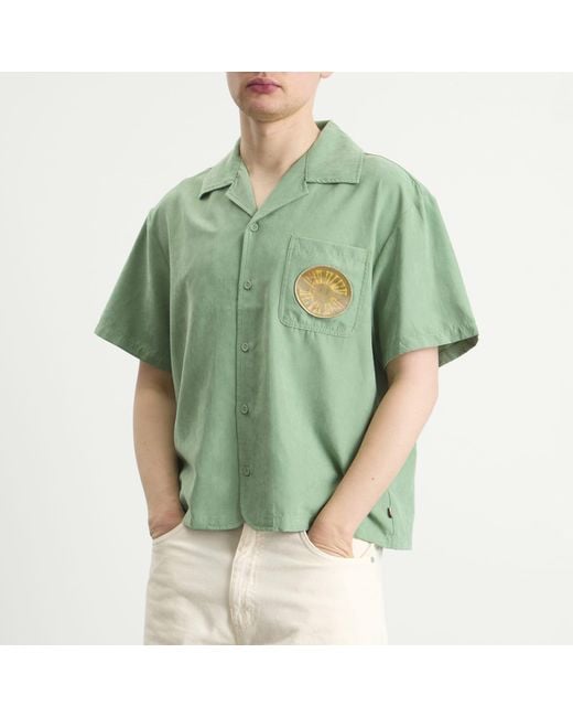 Honor The Gift Green Brushed Camp Shirt for men
