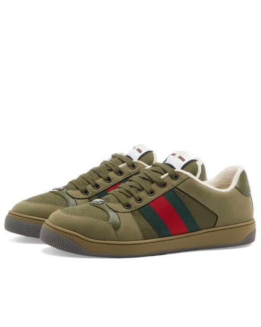 Gucci Green Screener Cotton Ripstop Sneaker for men