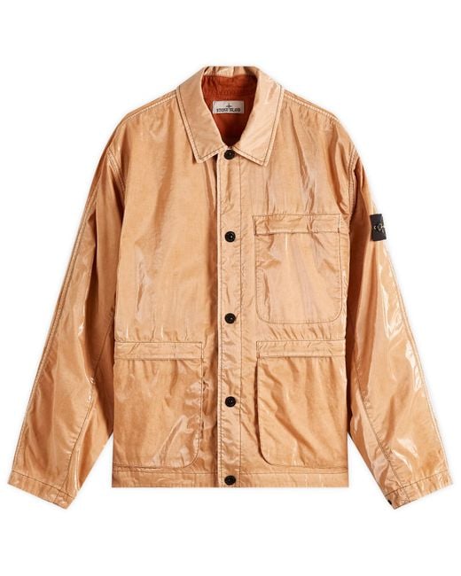 Stone Island Brown Mussola Prismatica Pietra Jacket for men