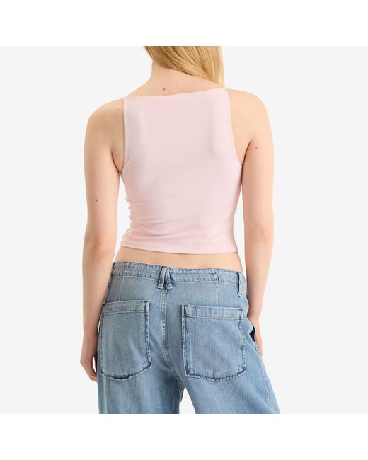 GOOD AMERICAN Pink Weightless Scuba Sleeveless Tank