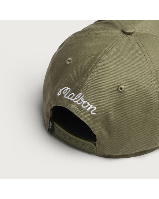 Malbon Green M Script Snapback for men