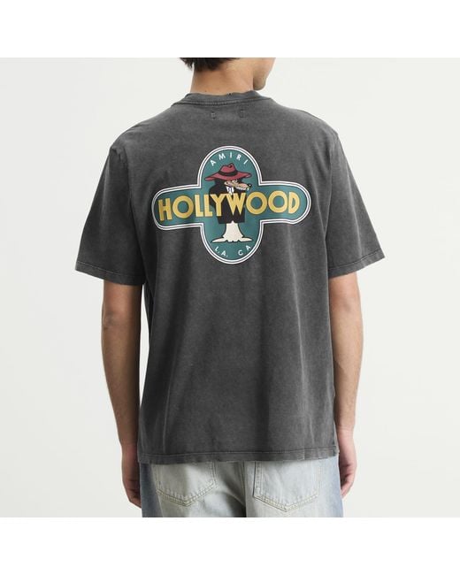 Amiri Gray Hollywood Wolf T-Shirt for men