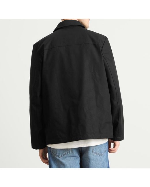 A.P.C. Black Jeffray Herringbone Cotton Shirt Jacket for men