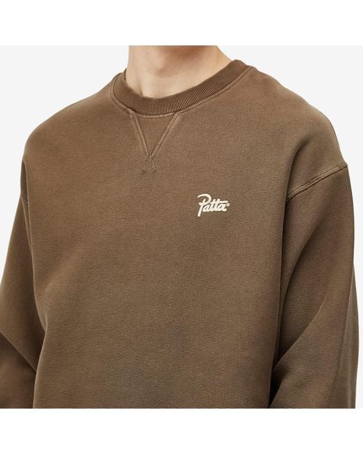 PATTA Brown Basic Washed Sweatshirt for men