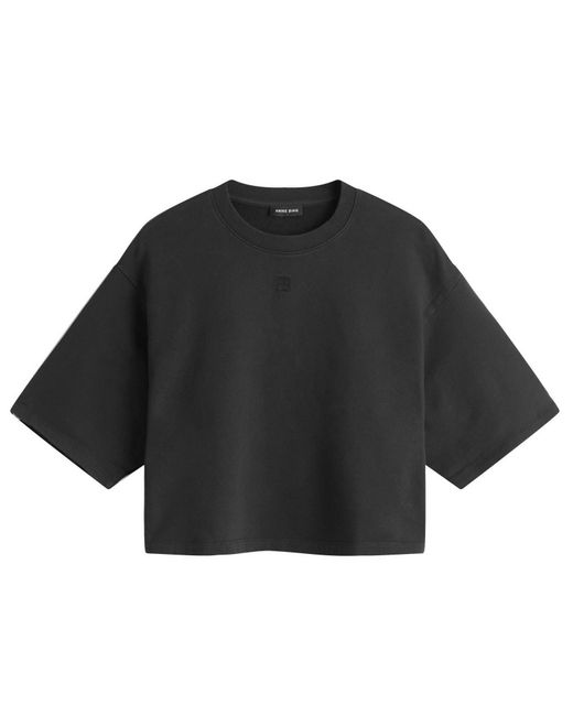 Anine Bing Black Myers Cropped T-Shirt