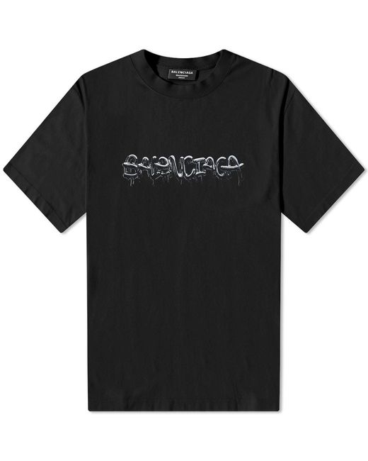 Balenciaga Cotton Slime Logo T-shirt in Black for Men | Lyst