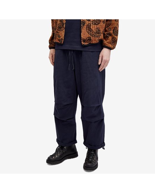 Universal Works Blue Winter Twill Parachute Pants for men
