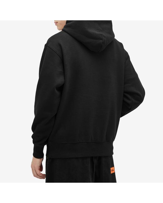 Pleasures Black Oversized Rhinestone Embellished Cotton Hoodie for men