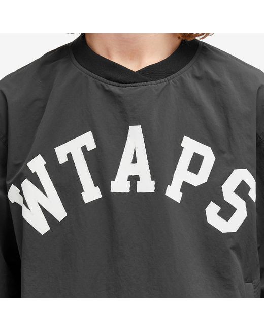 (w)taps Black 03 Logo Applique Pullover Track Top for men