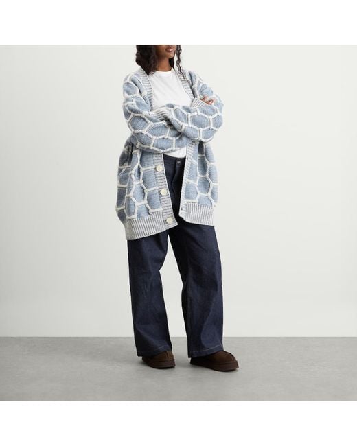 EBIT Blue Chunky Octagon Cardigan