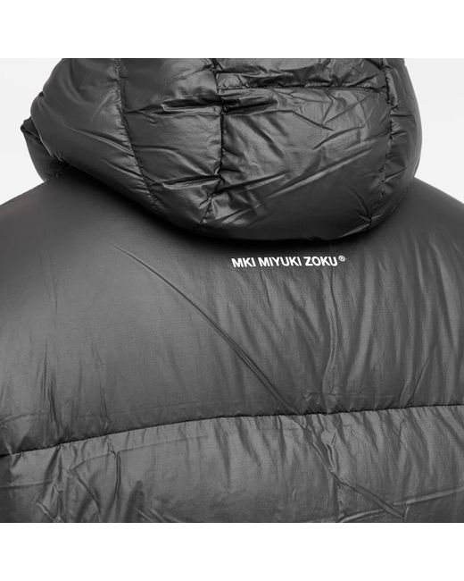 MKI Miyuki-Zoku Black Ripstop Hooded Bubble Jacket for men