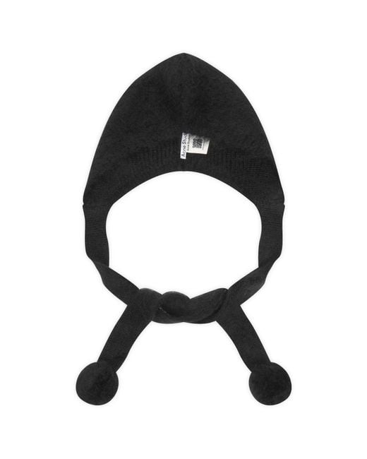 Acne Black Klavad Fluffy Beanie Hat & Scarf