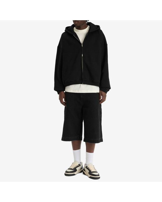 Represent Black Initial Boxy Zip Hoodie for men