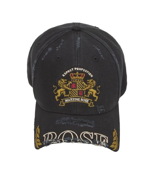 Martine Rose Black Cut Peak Cap