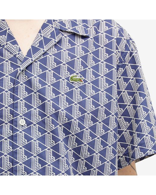 Lacoste Blue Monogram Vacation Shirt for men