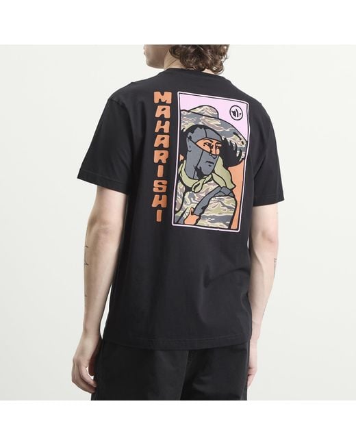 Maharishi Black Japanese Menko Card T-Shirt for men