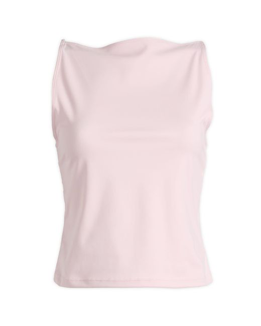 GOOD AMERICAN Pink Weightless Scuba Sleeveless Tank