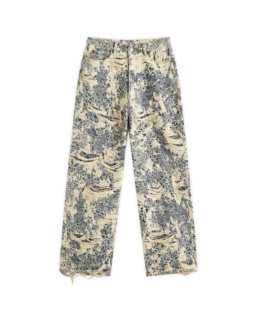 Acne Blue 1981 U Distressed Monogram Loose Fit Jeans for men