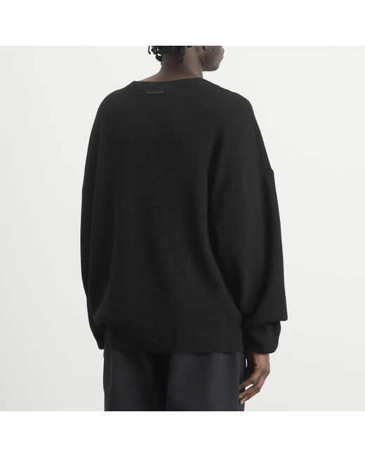 Fear Of God Black Signature Waffle 90S Crew Neck Sweats for men